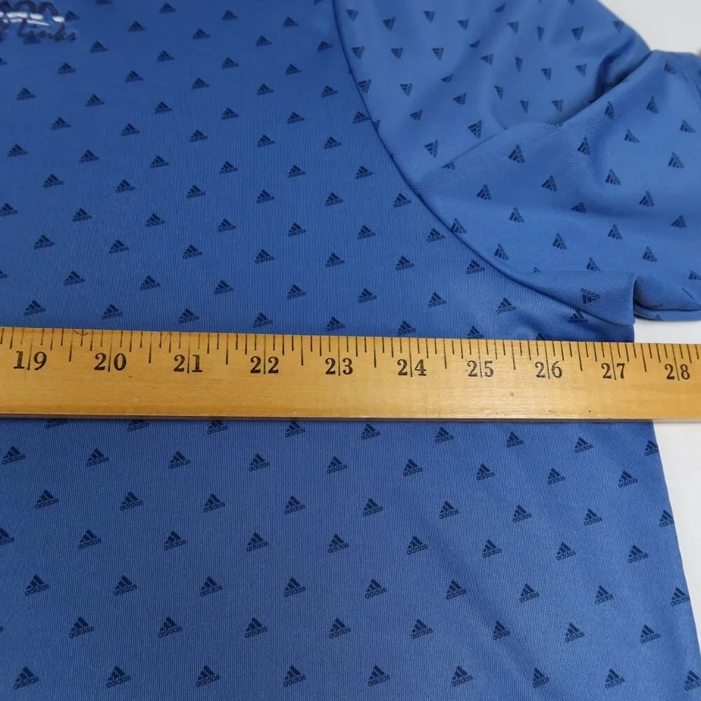 Adidas Golf Polo Shirt Men's Size 2XL Blue & Navy Mini Logo Print Performance